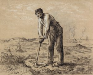 锄头的人，c.1860-62 作者 让·弗朗索瓦·米勒