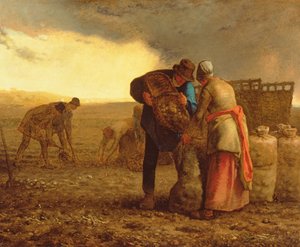 马铃薯收获，1855年 作者 让·弗朗索瓦·米勒