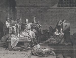 苏格拉底之死》，1790年。 作者 让-弗朗索瓦·皮埃尔·佩龙