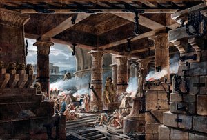 建筑幻想--让-弗朗索瓦-托马斯-德-托蒙的埃及神庙内景图 作者 让·弗朗索瓦·托马斯·德·托蒙