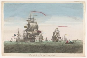 海景与风中的船只
Vuë de la mer au vent frais（标题见实物） 作者 让·弗朗索瓦·道蒙