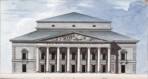 圣彼得堡帝国莫斯科卡米尼剧院立面，1802年 作者 让·弗朗索瓦·托马斯·德·托蒙