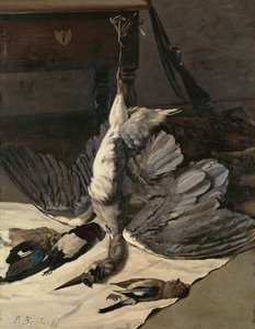 苍鹭静物画，1867年 作者 让·弗雷德里克·巴齐尔