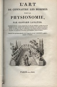 相貌学--相貌学--约翰-加斯帕尔-拉瓦特（1741-1801）的《通过相貌学认识人的艺术》的封面--1806年 作者 让·加斯帕德·拉瓦特