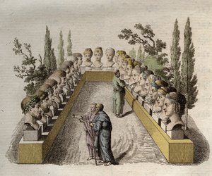 相貌学--相貌学--几个观察和寻求穿透不同相貌的哲学家--1808年的雕刻，载于约翰-加斯帕尔（Gaspard）-拉瓦特（1741-1801）的《通过相貌学认识人的艺术》--1806。 作者 让·加斯帕德·拉瓦特