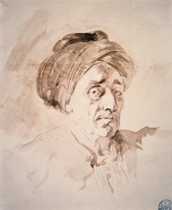 Head with a turban Drawing in the wash by Jean Honore Fragonard (1732-1806). 18th century Besancon. Museum of Fine Arts 作者 让·奥诺雷·弗拉戈纳尔