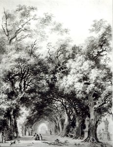 阴暗的小巷，c.1773-74（棕褐色洗纸） 作者 让·奥诺雷·弗拉戈纳尔