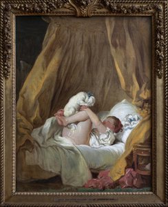 Young girl with a dog. Painting by Jean Honore Fragonard (1732-1806), oil on canvas 作者 让·奥诺雷·弗拉戈纳尔