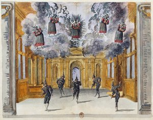 让-巴蒂斯特-卢利（1632-1687）的芭蕾舞剧《爱与巴克斯的庆典》（Le feste di Amore e di Bacco）的老让-贝兰（1640-1711）的布景设计，11月15日在巴黎皇家宫演出。