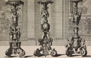 大铜烛台，Jean Berain(1640-1711)的雕刻作品，出自L