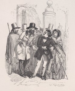 如果你掉了帽子，人们就会责备你三年。来自《小M》，1843年。 作者 让·伊格纳斯·伊西多尔·杰拉德