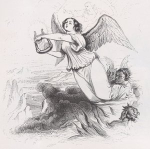 被放逐的天使》出自《贝朗热全集》，1836年。 作者 让·伊格纳斯·伊西多尔·杰拉德