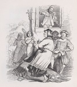 莫东的提琴手》出自《贝朗热全集》，1836年。 作者 让·伊格纳斯·伊西多尔·杰拉德