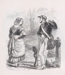 猎人和挤奶女工》选自《贝朗热全集》，1836年。 作者 让·伊格纳斯·伊西多尔·杰拉德