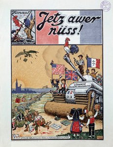 伟大的法裔美国人英裔清扫者《Jetz awer nuss》杂志之一代表了第二次世界大战结束时从阿尔萨斯追击德国人的盟军突击坦克