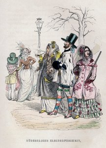 妇女的着装自由，19世纪40年代。   作者 让-雅克·格兰维尔