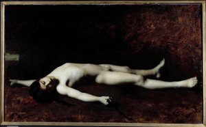 法国大革命：“La mort du tambour Joseph Bara (1779-1793)” 油画，Jean Jacques Henner (1829-1905) 19 世纪奥尔良。 美术博物馆