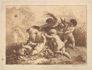 Les petits moissonneurs et la chevre 《年轻的收割者和山羊》，在一本画册上，1782年。
