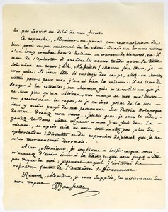 让·雅各·卢梭（Jean Jaques Rousseau）的来信，1764年7月15日。