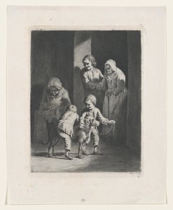 与狗玩耍的儿童，1789年。