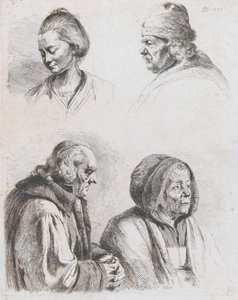 四个头颅的研究，1770年。