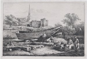 施工现场，在萨维尼，1803年。 作者 让·雅克·德·布瓦西