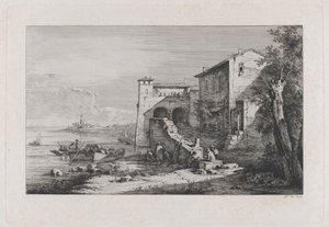 罗马旧海关大楼的景色，1807年。