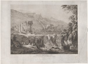提布尔丁西比尔神庙的景色，1809年。