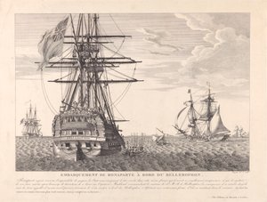 1815 年 7 月 15 日，拿破仑向弗雷德里克-刘易斯-梅特兰上尉投降，约 1815 年（蚀刻版画） 作者 让·杰罗姆·鲍根（Jean Jerome Baugean）