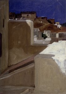 勒孔特-杜-努伊（1842-1923）在我的阳台上看到的城堡（kasbah），丹吉尔 作者 让·朱尔斯·安托万·勒孔特·杜努伊