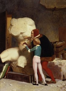米开朗基罗（1475-1564）1849年向学生展示丽城躯干 作者 让·莱昂·杰罗姆