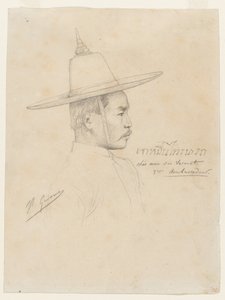 枫丹白露接待暹罗大使的研究，1861-1864年。 作者 让·莱昂·杰罗姆