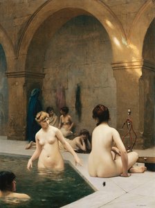 泳客； Baigneuses，约1889年 作者 Jean Leon Gerome