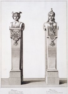 1674年，路易斯·勒兰伯特在凡尔赛宫的水星和密涅瓦的半身像 作者 让·勒帕特雷