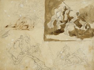 四幅骑兵作战草图