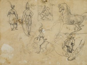 俄罗斯军官和马匹速写 作者 让·路易·安德烈·西奥多·杰里科