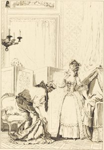 戴绿帽子的人，被打得很开心 作者 Jean Louis Delignon 和 Antoine Jean Duclos 在 Jean Honoré Fragonard 之后