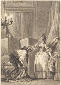 戴绿帽子的人，被打得很开心 作者 Jean Louis Delignon 和 Antoine Jean Duclos 在 Jean Honoré Fragonard 之后