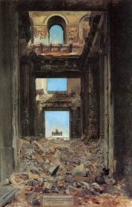 1877年公社后的杜乐丽宫遗址，1877年。 作者 让·路易斯·欧内斯特·迈森尼尔