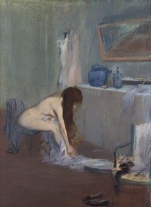 巴斯之后，c.1885-90（粉彩） 作者 让·路易·佛兰