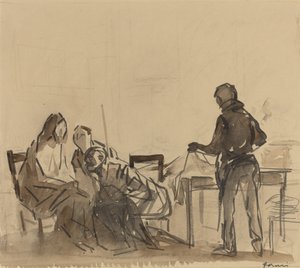 在以马忤斯的晚餐之前，约1910年。 作者 让·路易·佛兰
