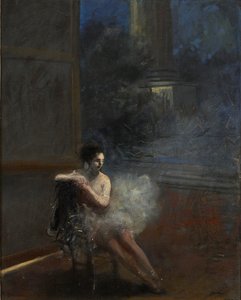 坐着的舞者，19-20世纪 作者 让·路易·佛兰