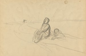 路上的两个人物（背面） 作者 让·路易·佛兰