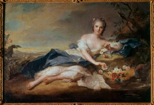 法国亨利埃特夫人 (1727-1752) 在弗洛尔的肖像，路易十五的女儿 Jean Marc (Jean-Marc) Nattier (1685-1766) 1742 Sun 0,96x1,51 m