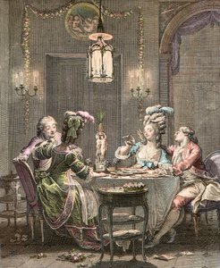 Le supper fin - 莫罗的雕刻作品 小让-米歇尔（1741-1814）--美食晚餐，伊西多尔-斯坦尼斯拉斯-赫尔曼（1743-1809）1781年雕刻于莫罗，小让-米歇尔（1741-1814）。