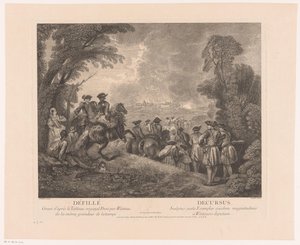 Optocht met soldaten onderweg naar een stad（士兵在前往城市的路上的照片
Défillé - Decursus（物品标题）
Oeuvre van Antoine Watteau（系列标题）
L