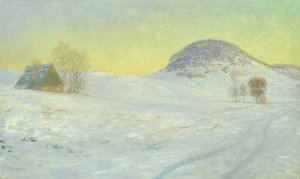 雪中的鹰山（布面油画）