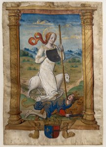 谦逊与骄傲Les rondeaux des vertus》，1515 年之后（羊皮纸彩绘和彩印） 作者 让·皮乔尔