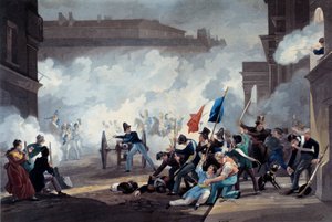 1830 年的革命：7 月 28 日攻占皇宫时，一名理工学院的学生缴获了一门大炮