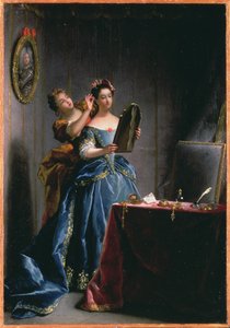 厕所里的女人》（板画油画